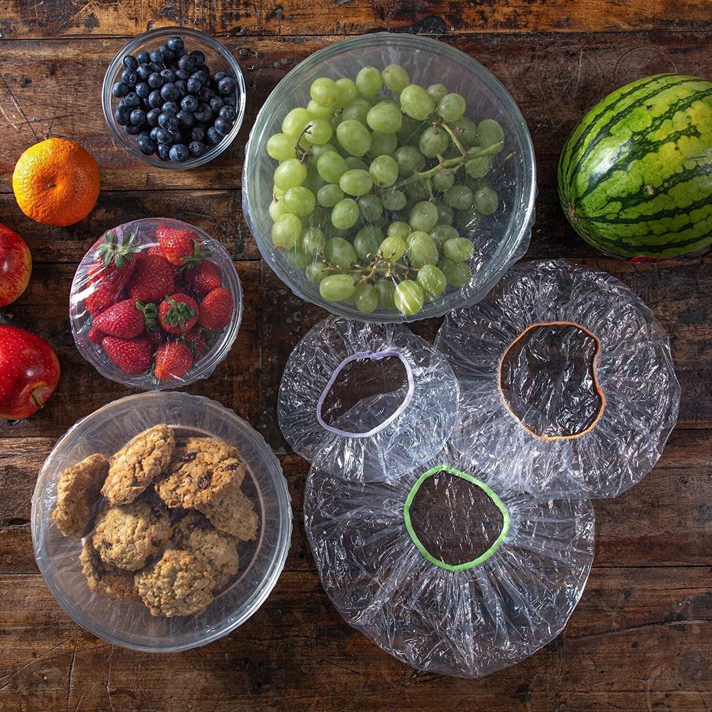🍓 Elastic Food Fresh-Keeping Covers 🥗 Food-Grade Stretch Lids for Bowls, Plates, Fruits & Leftovers