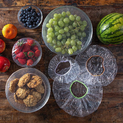 🍓 Elastic Food Fresh-Keeping Covers 🥗 Food-Grade Stretch Lids for Bowls, Plates, Fruits & Leftovers