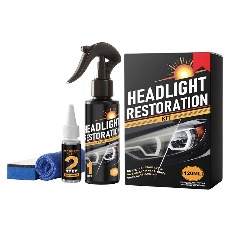 🥳2026 HOT SALE🥳💞50K+ SOLD!⏰🔧 Buy 2 Get 1 Free – LAST DAY! Headlight Restorer Kit – 2 steps, no disassembly. Removes yellow haze, restores clarity. Long‐lasting UV shield. 🚗✨