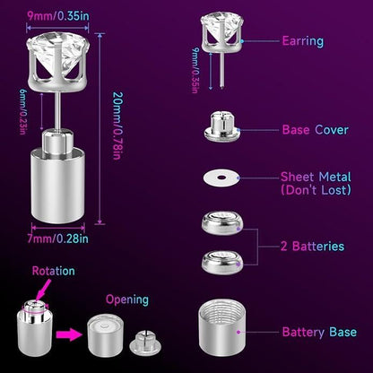 ✨LED Earrings, Light Up Stud Earrings