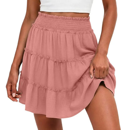 65K+ SOLD!✨🔥Women's Boho Floral Skorts, Flowy Tiered Ruffle Elastic-Waist Bottoms with Built-in Shorts and Pockets, Casual Style