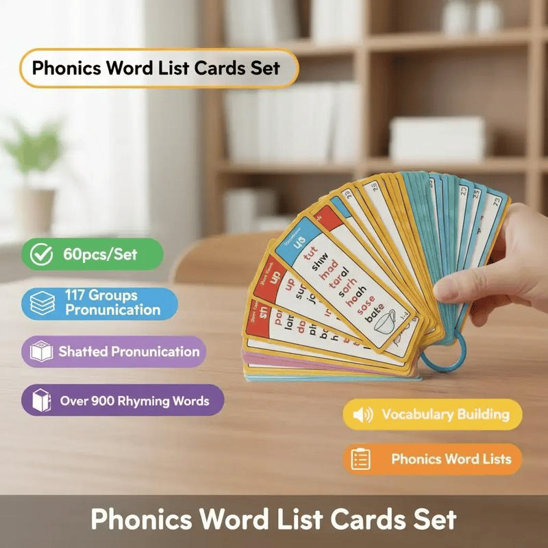 🎁🔥Phonics Word Cards 117 Sound Groups 900+ Rhyming Words Preschool English Discovery Joy