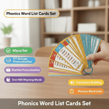 🎁🔥Phonics Word Cards 117 Sound Groups 900+ Rhyming Words Preschool English Discovery Joy