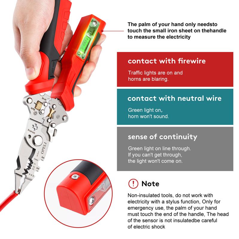 ⚡10-in-1 Wire Stripper Pliers With Voltage Tester | All-in-One Electrician Repair Tool