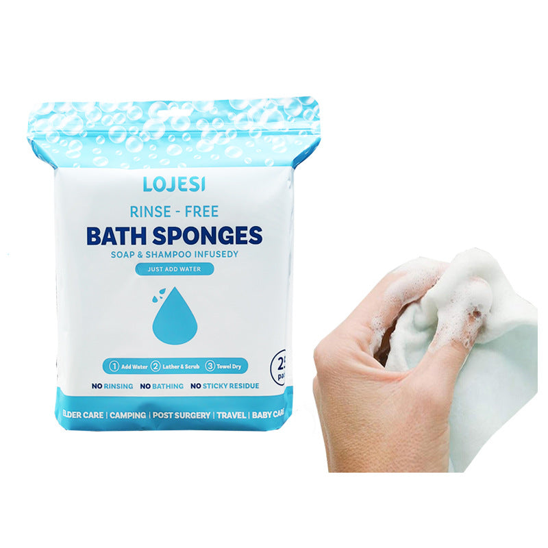 🎁 Freshness Anytime, Anywhere! 25 Large Rinse-Free Bathing Wipes for Adults