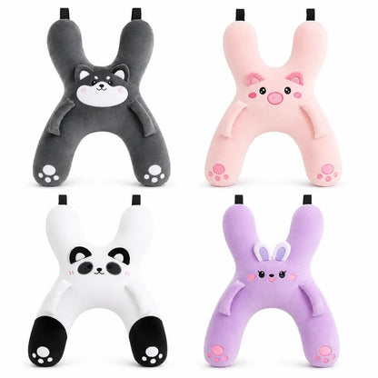 🐷Kids Car Neck Pillow - Soft Plush Pig Design, Car Seat Attachment