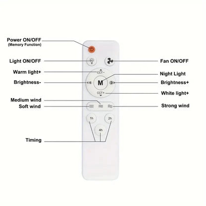 🎁 2-in-1 Portable Ceiling Fan with Light (Includes Remote Control)