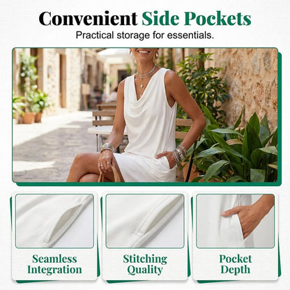 Elegant Slim Fit Cowl Neck Dress