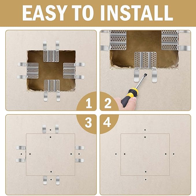 10 Pack Drywall Repair Clips, 1/2 inch Drywall Fastener Clip with 24 Screws