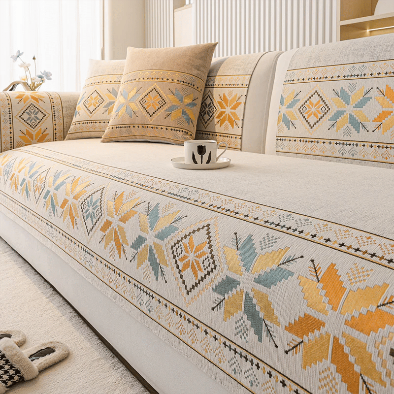 🌸 Non-Slip Bohemian Chenille Sofa Cushion Cover – Soft, boho pattern & machine washable – Non-slip backing, fits most sofas – perfect for cozy home decor or pet-friendly spaces 🐾