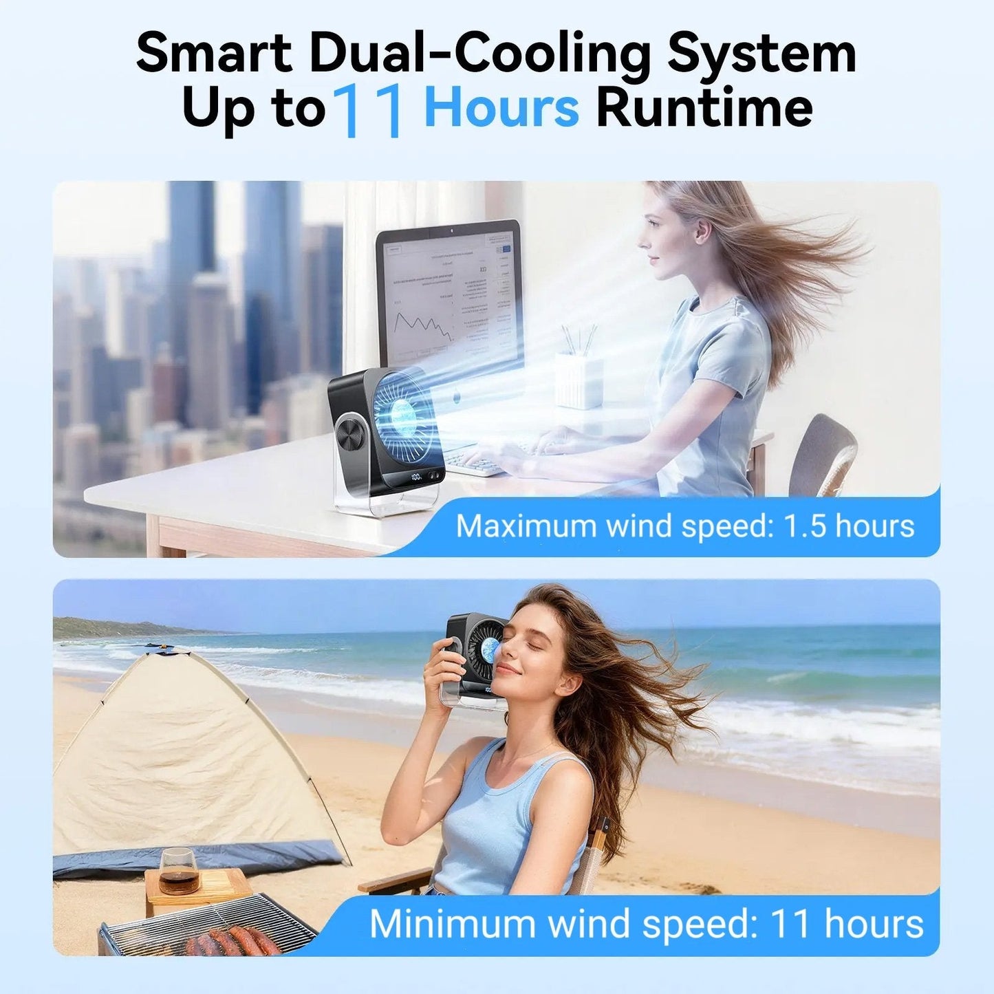 💨Desk Cooling Fan for Bedroom-199 Speed Turbo Airflow, Digital Display Quiet Table Fan