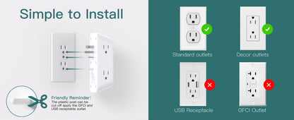 🔥 Multi Plug Outlet Extender | USB Charger