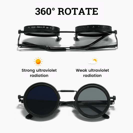 🔥49% Off🔥Adjustable Tint Rounded Polarized Lenses Retro Sunglasses