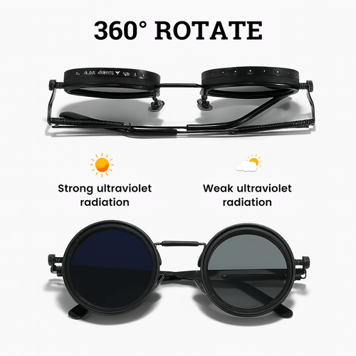 🔥Last Day Discount 49% Off🔥Adjustable Tint Rounded Polarized Lenses Retro Sunglasses