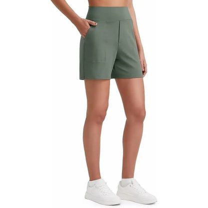 Women's High-Waisted Athletic Bermuda Shorts with Pockets – Running, Yoga, Summer Casual Activewear(Buy 2 Free Shipping)