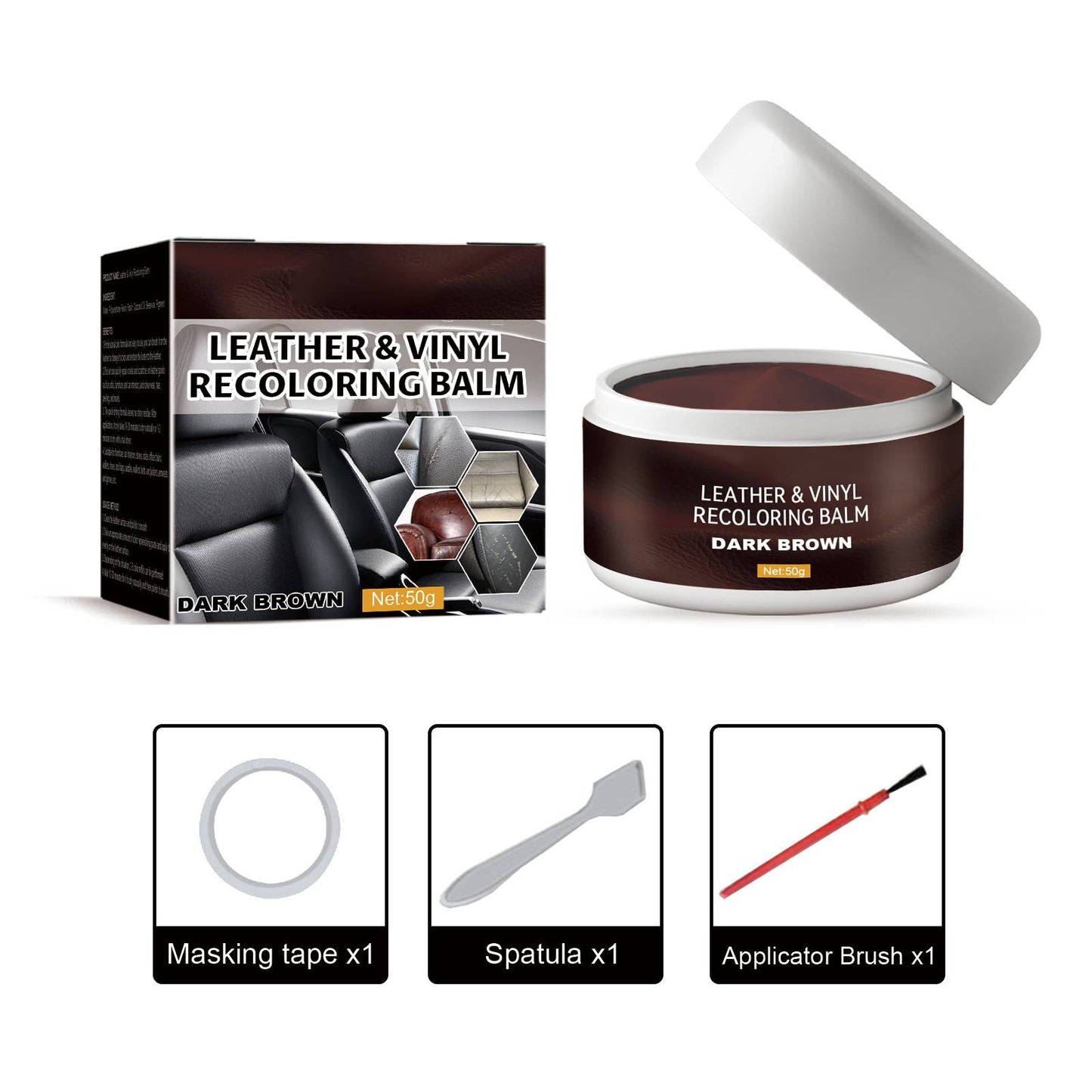 🔥Leather & Vinyl Recoloring Balm Kit – Restore Faded Seats, Sofas & Shoes
