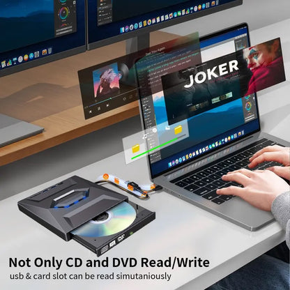 Retro Laptop CD DVD Player USB C 3.0 Portable CD Burner