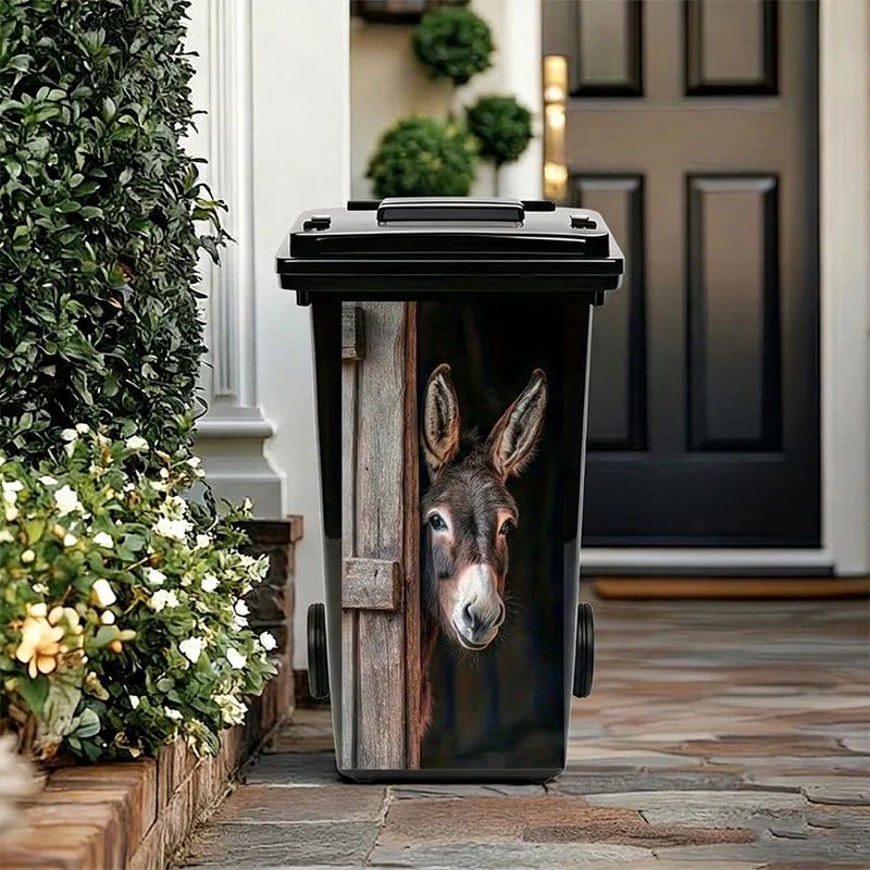 🐮 Highland Cow Floral Print Bin Sticker