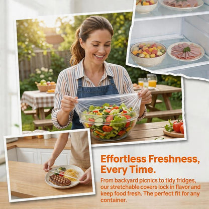 🍓 Elastic Food Fresh-Keeping Covers 🥗 Food-Grade Stretch Lids for Bowls, Plates, Fruits & Leftovers