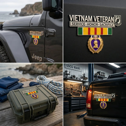 🇺🇸  Promo: 49% OFF 🎖️- Vietnam Veteran Tribute Car Emblem Metal Badge