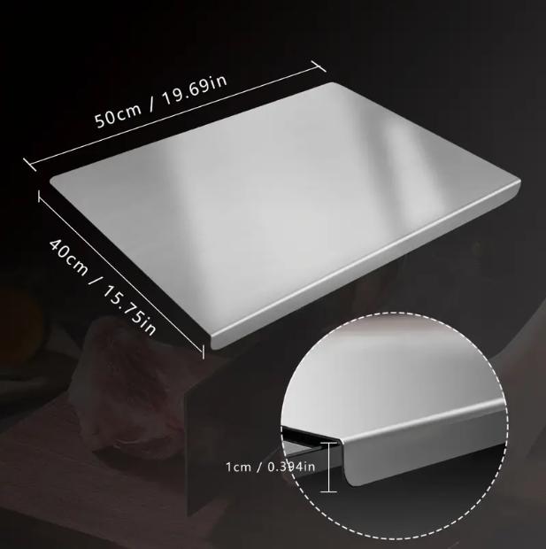 ✨ Food Grade Stainless Steel Kneading Board 🍳 Multi-Purpose Non-Stick Cutting Board