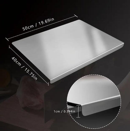 ✨ Food Grade Stainless Steel Kneading Board 🍳 Multi-Purpose Non-Stick Cutting Board