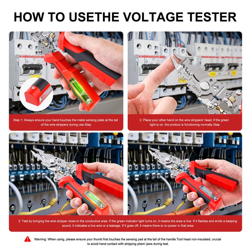 ⚡10-in-1 Wire Stripper Pliers With Voltage Tester | All-in-One Electrician Repair Tool