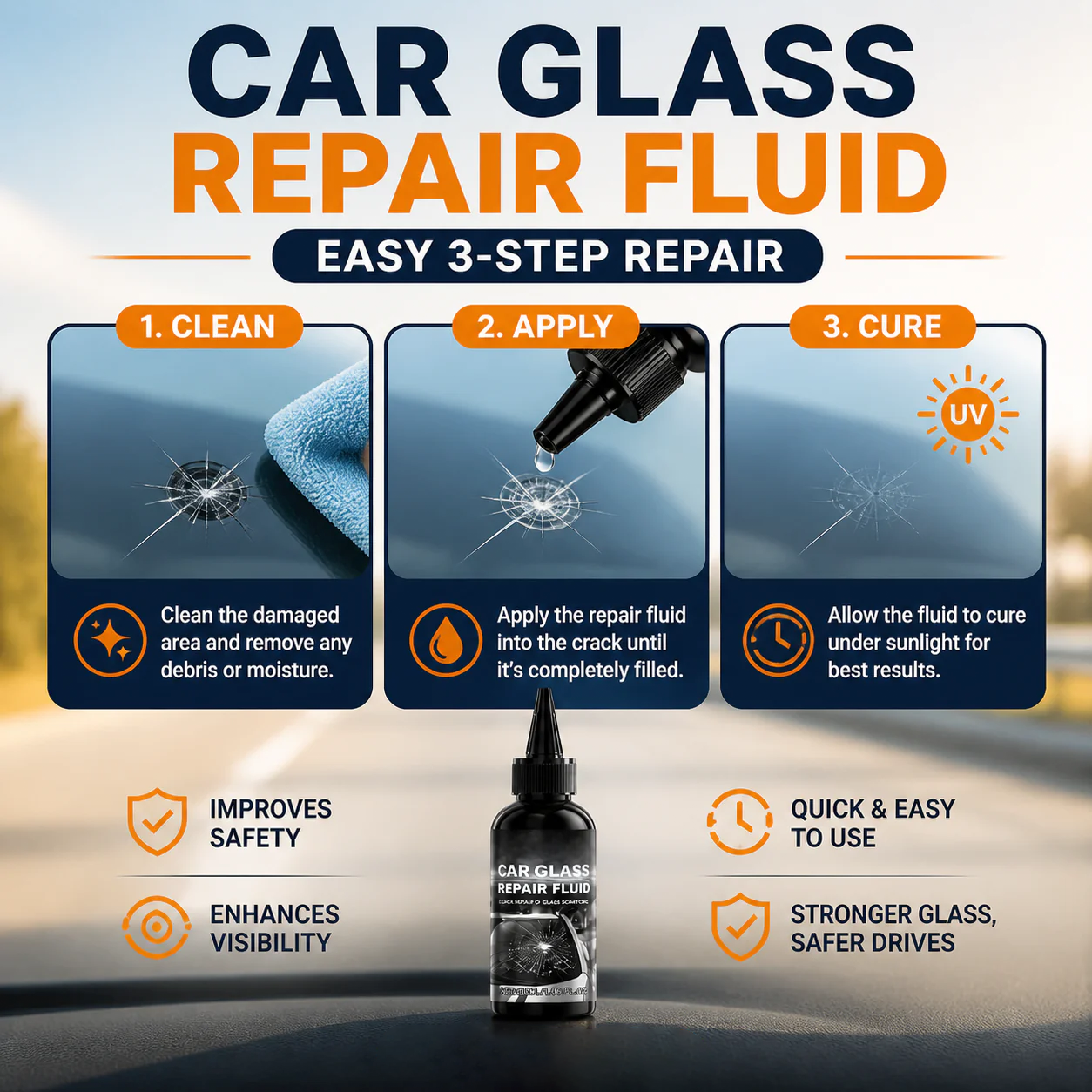 🔥Buy 1 Get 1 Free🔥Fast-Acting Windshield Crack & Chip Repair Kit