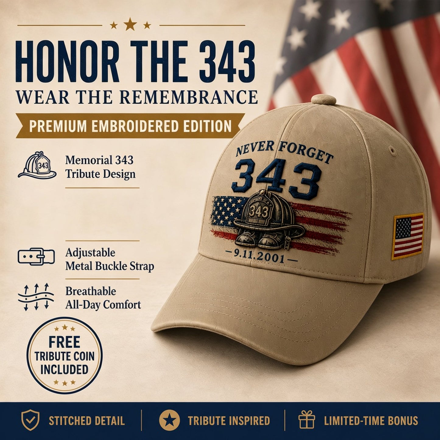 🧢Never Forget 343 Memorial Cap 🎁