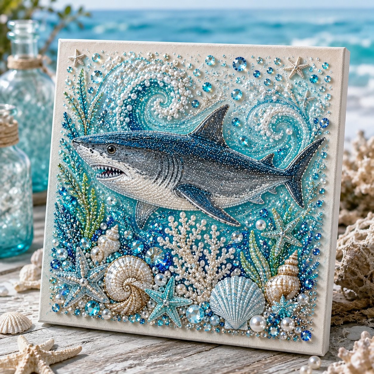 🔥 Last Day 57% OFF - 🌊✨ Ocean Theme Pearl Art DIY Kit – Relaxing DIY Craft to Create Stunning Coastal Artwork