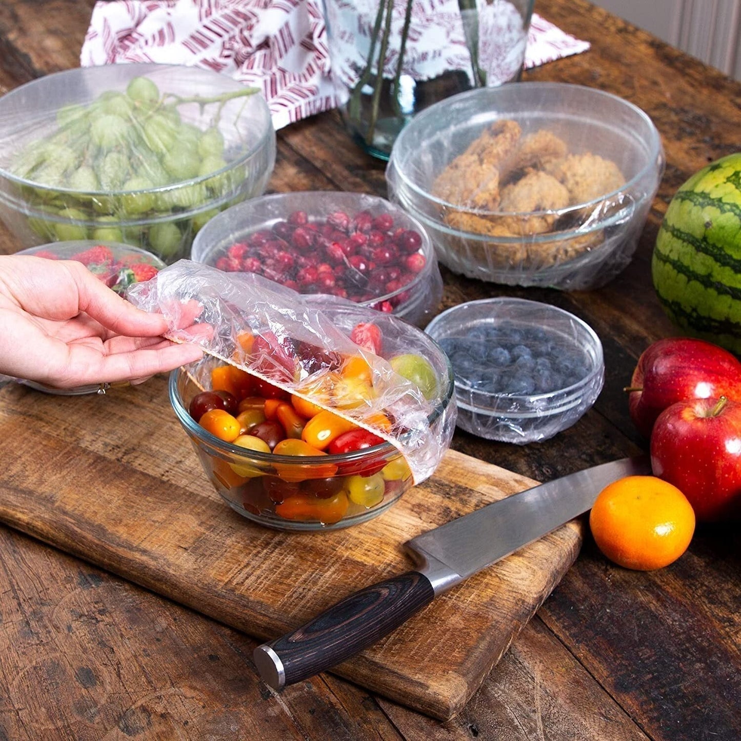 🍓 Elastic Food Fresh-Keeping Covers 🥗 Food-Grade Stretch Lids for Bowls, Plates, Fruits & Leftovers