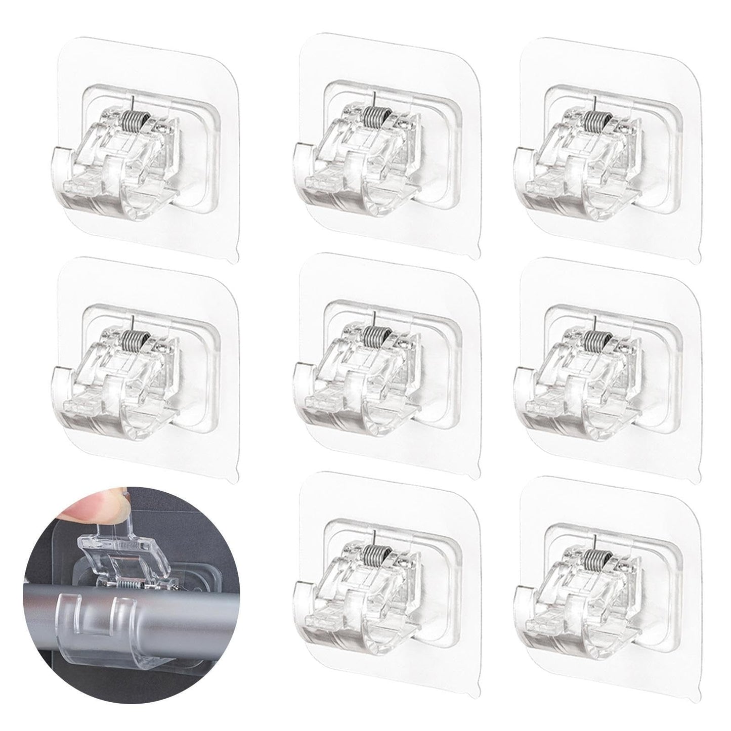 🔥LAST DAY 50% OFF-A set of 10 PCS Curtain Rod Brackets with Clips
