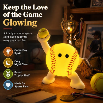 🏆 All-Star Sports Night Light Buddy | Cute LED Lamp for Bedrooms, Desks & Trophy Shelves
