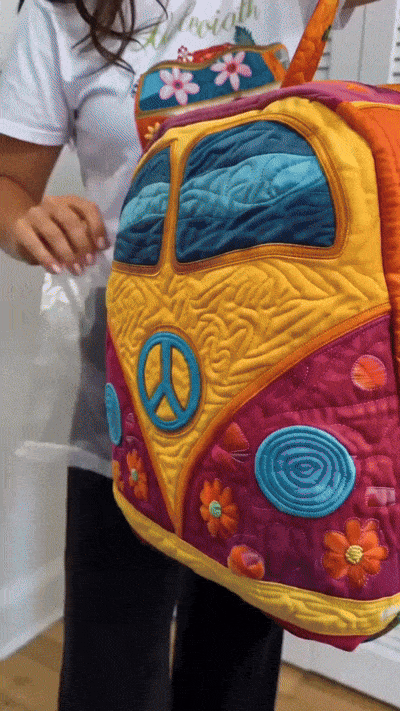 🔥Last Day 49% OFF -🚌👜Hippie Van Quilted Duffle Bag