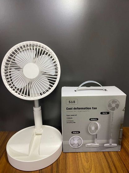 🌀  NOW! 🔋 Telescopic Folding USB Charging Fan – Adjustable height, quiet operation & portable – perfect for desk, travel or outdoor use 💨