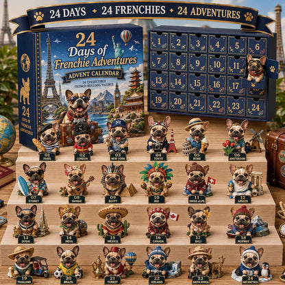🐶 24-Day French Bulldog Christmas Advent Calendar | 24 Unique Collectible Frenchie Characters with Different Outfits, Personalities & Daily Holiday Surprises 🎄✨