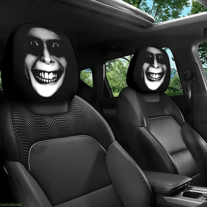 🔥😆 Funny Cartoon Car Headrest Covers – 2PCS Universal Fit 🚗