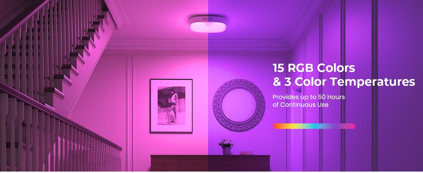 ⚡Hot Sales 49% OFF🔥Shower Lights IP65 Waterproof, Motion Sensor Ceiling Light, Rechargeable Closet Light with 10000mAh Battery