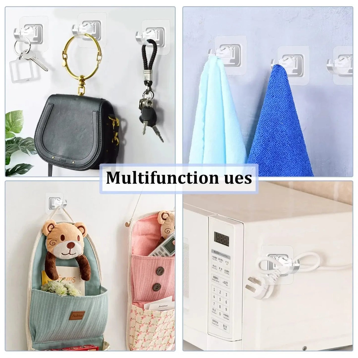💪8PCS Curtain Rod Brackets with Clips – Transparent Adjustable Drapery Hooks Holder Set for Living Room, Bathroom & Bedroom Curtain Installation