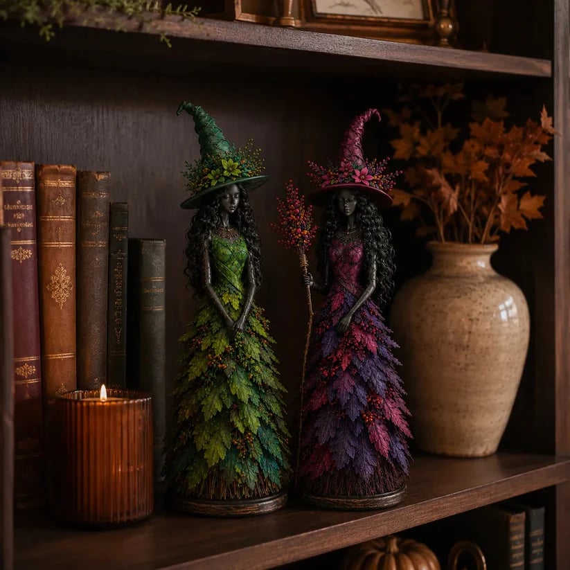 💥LAST DAY 49% OFF - 🧙 Enchanted Autumn Witch Figurine