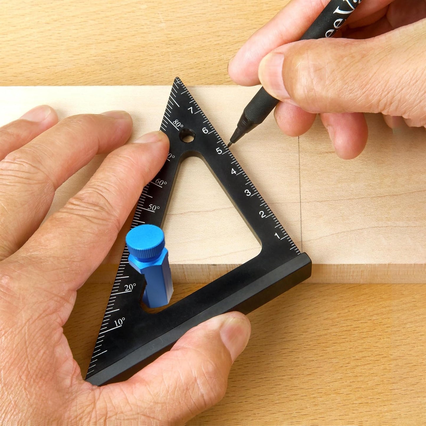 📐🔩Tall Stair Gauges for Framing Square – Hexagonal Stable Lock with Holder & Hook for Carpentry & Circular Saw