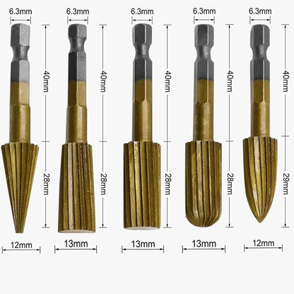 🛠️5PCS Rotary File Burr Set – Heavy-Duty Double Cut Metal Grinder Bits for Drill & Die Grinder
