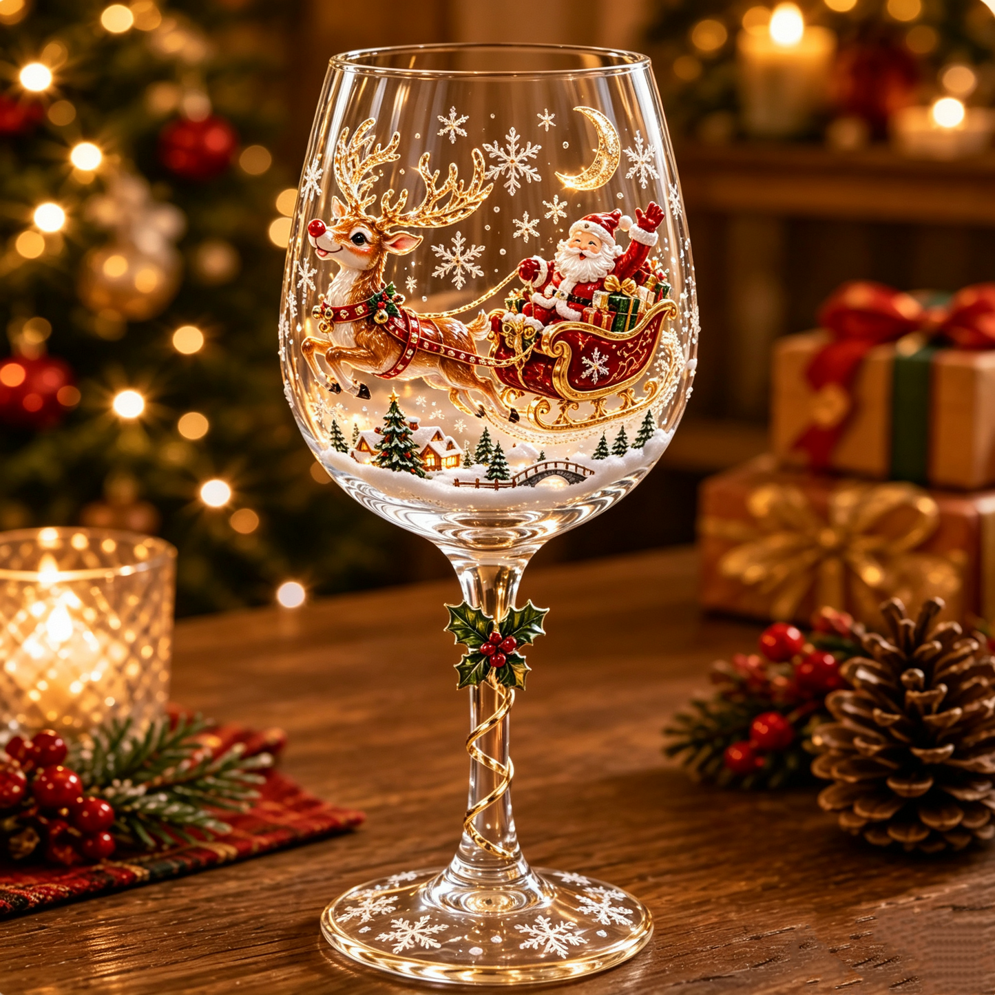 🎁✨Christmas 3D Wine Glass Collection Gift Box Set, Festive Decorative Wine Glasses Holiday Gift for Wine Lovers
