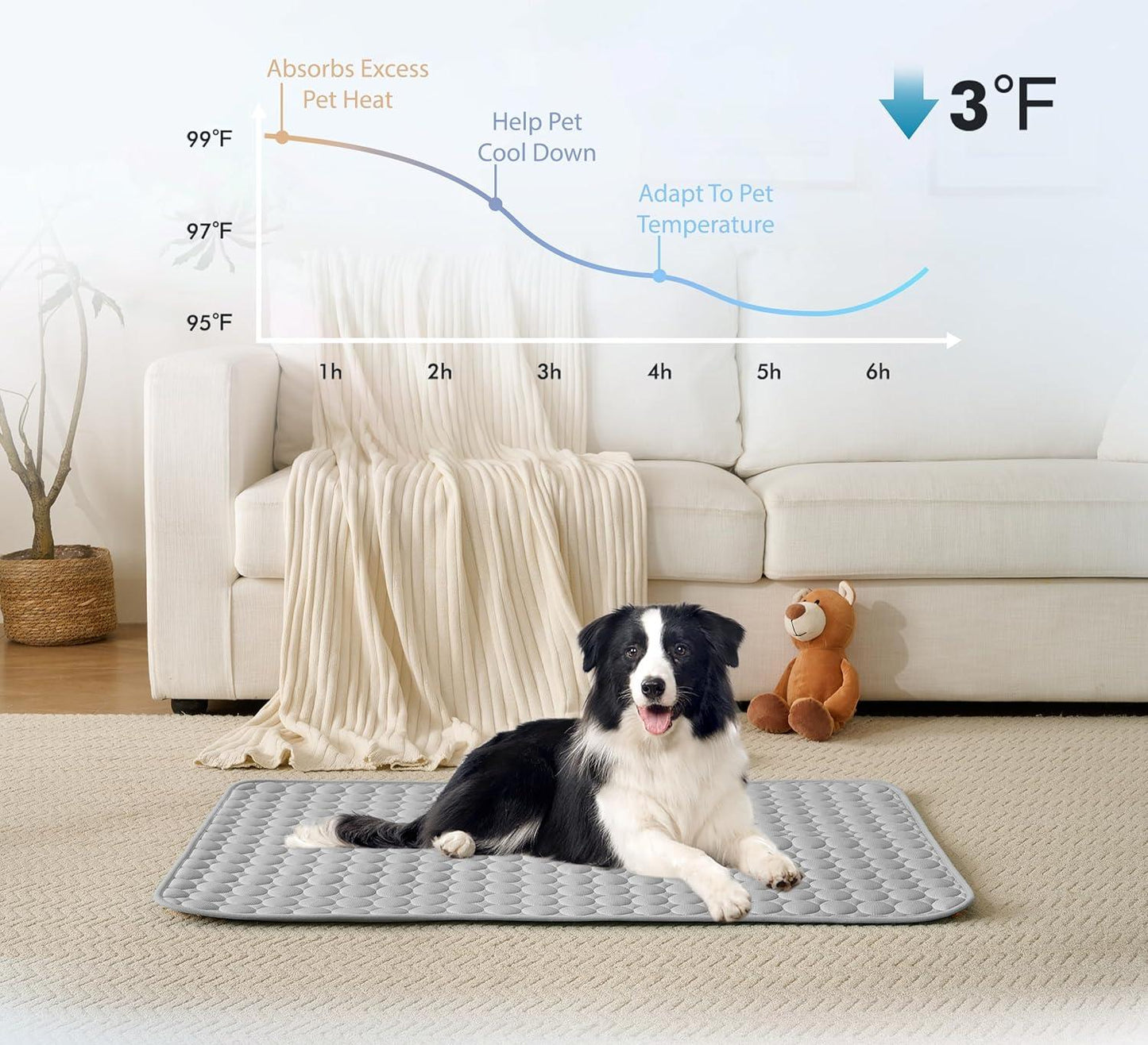 🧊Ice Silk Pet Cooling Mat, Washable Breathable Cooling Pad For Dogs Cats, Non-Slip Summer Heat Relief Bed For Indoor Travel