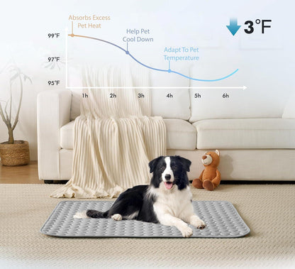 🧊Ice Silk Pet Cooling Mat, Washable Breathable Cooling Pad For Dogs Cats, Non-Slip Summer Heat Relief Bed For Indoor Travel