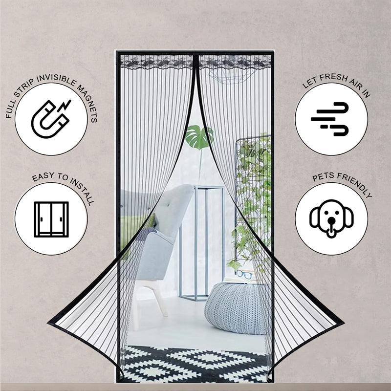 Magic Mesh Summer Magnetic Mosquito Screen Door Curtain