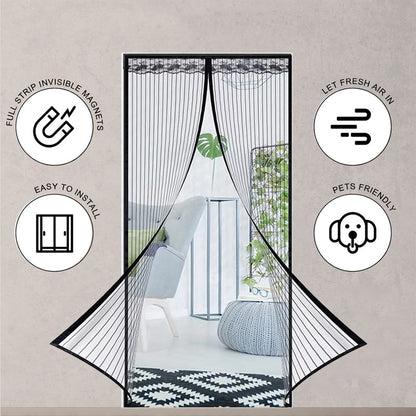 Magic Mesh Summer Magnetic Mosquito Screen Door Curtain