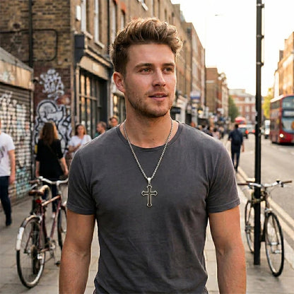 Men's Lord's Prayer Cross Necklace