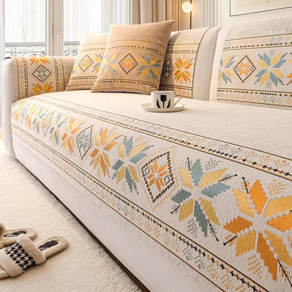 🌸 Non-Slip Bohemian Chenille Sofa Cushion Cover – Soft, boho pattern & machine washable – Non-slip backing, fits most sofas – perfect for cozy home decor or pet-friendly spaces 🐾