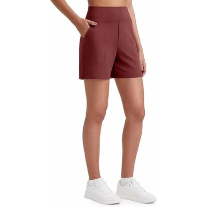 Women's High-Waisted Athletic Bermuda Shorts with Pockets – Running, Yoga, Summer Casual Activewear(Buy 2 Free Shipping)